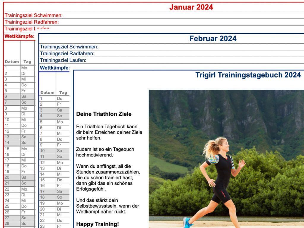 Trigirl Deutschland Triathlon Trainingstagebuch 2024